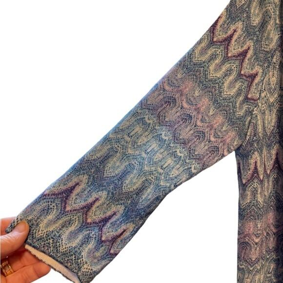 Chico’s Open Front Cardigan Women’s Size 4 XS Lightweight Shimmer 3/4 Sleeves - Picture 2 of 9